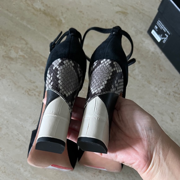 NIB Coach chrystie patchwork platform heels size 7 - Picture 7 of 8